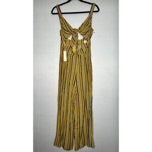Capulet Revolve Striped Ariane Cut Out Tie Front Keyhole Jumpsuit Size Small NEW